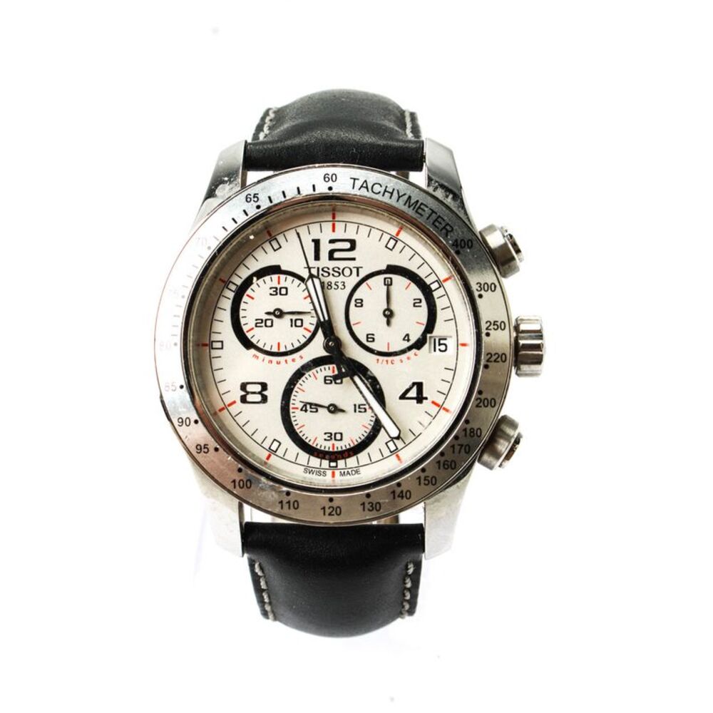 Tissot Mens Stainless Steel T-Sport V8 Chronograph Wrist Watch Silver